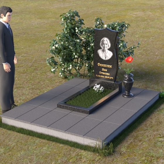 Гранитный памятник вертикальный светский в Барнауле