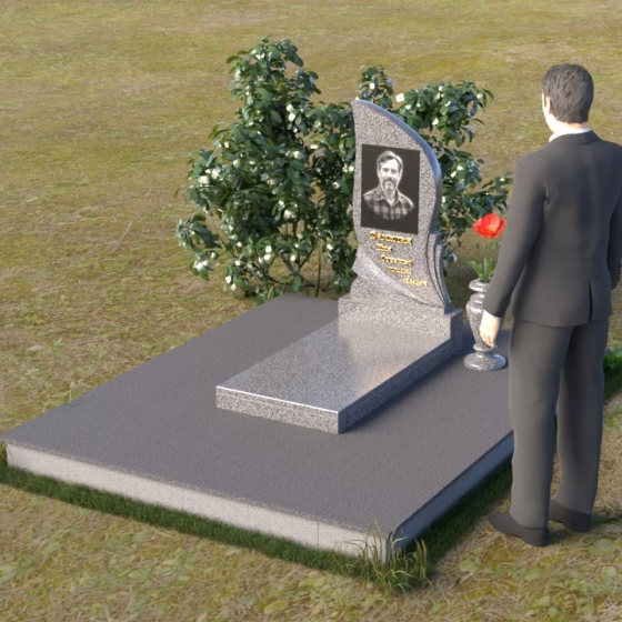 Памятник вертикальный из гранита блю перл в Барнауле
