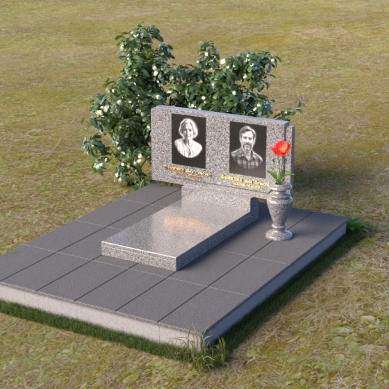 Надгробие с плавно скошенной гранью, гранит Мансуровский
